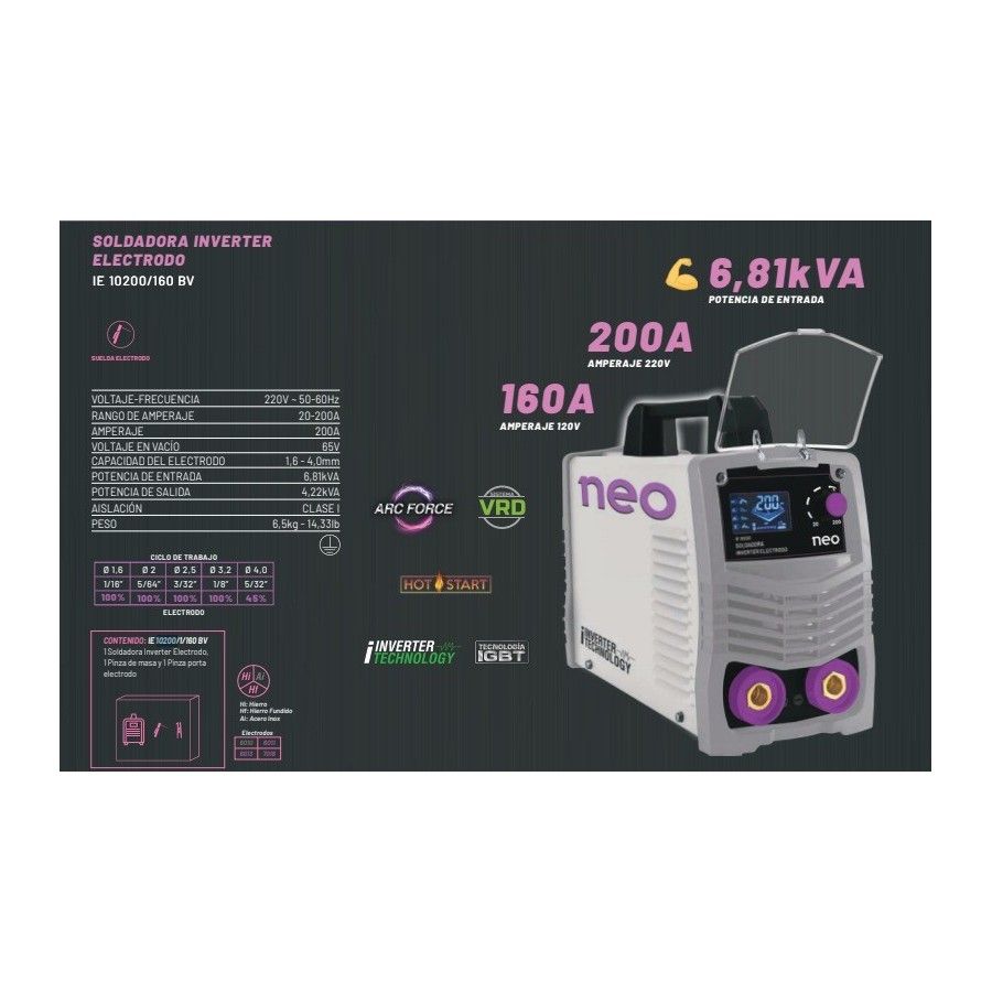 INVERSOR NEO ELECTRODO IE 10200/160KM