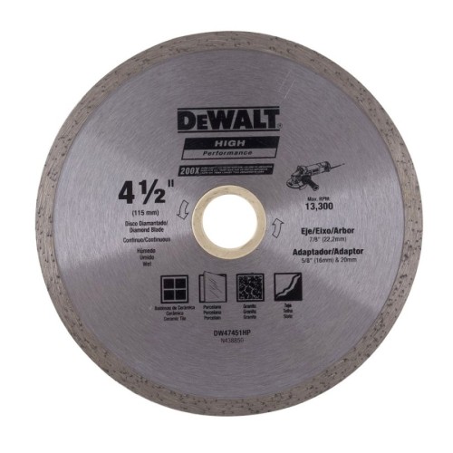 DISCO CORTE DIAMANTE CONTINUO 4-1/2" DW47451HP DEWALT