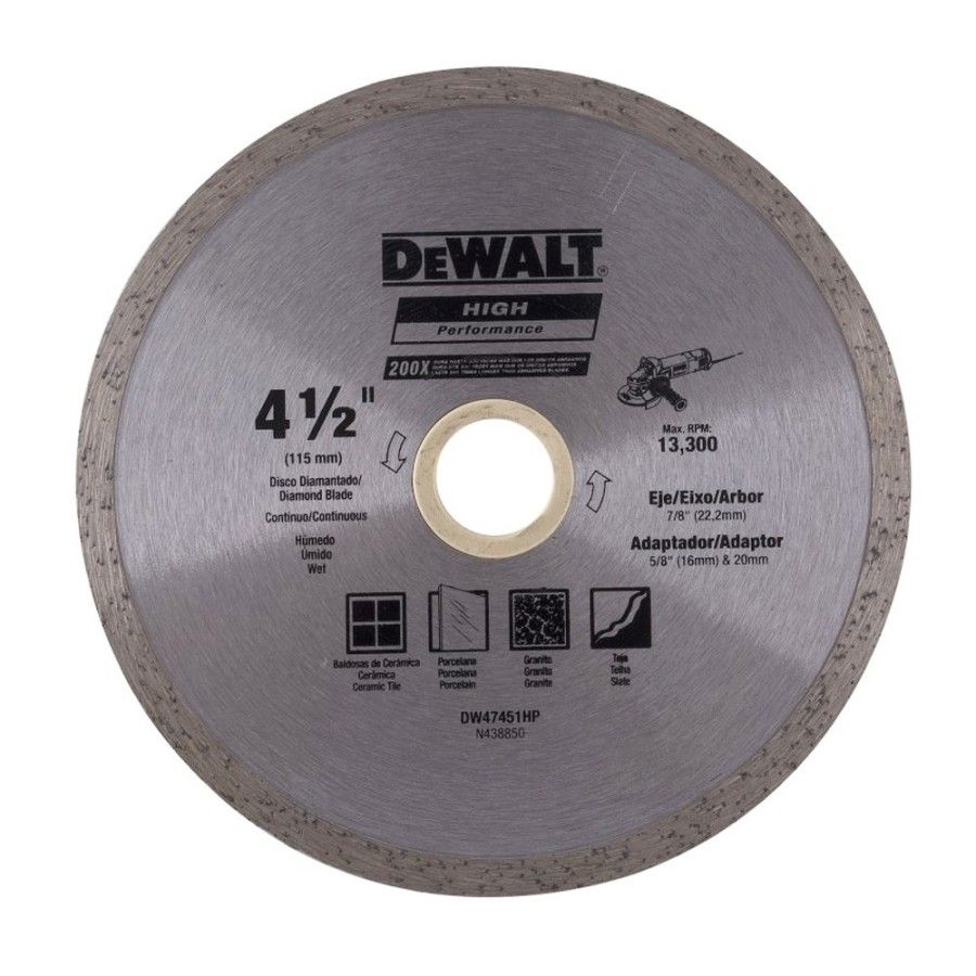 DISCO CORTE DIAMANTE CONTINUO 4-1/2" DW47451HP DEWALT
