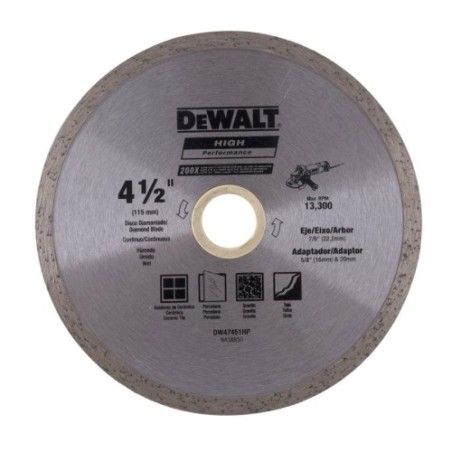 DISCO CORTE DIAMANTE CONTINUO 4-1/2" DW47451HP DEWALT