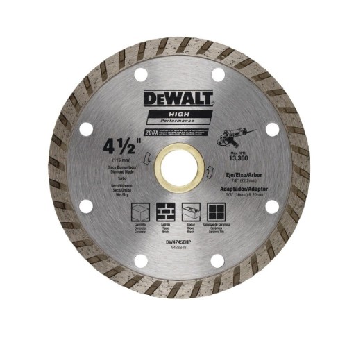 DISCO CORTE DIAMANTE TURBO  4,1/2" DEWALT DW47450HP