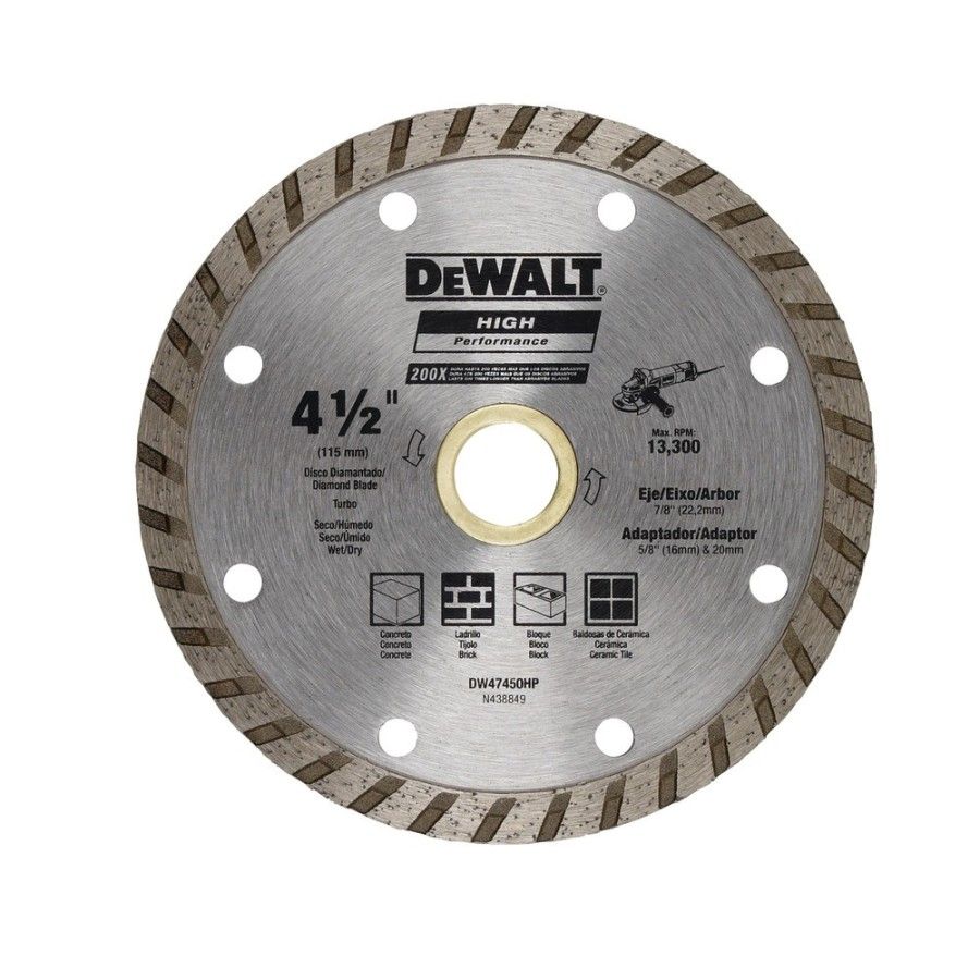 DISCO CORTE DIAMANTE TURBO  4,1/2" DEWALT DW47450HP