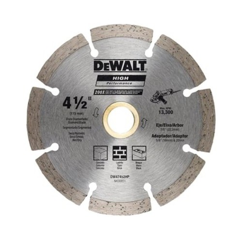 DISCO DIAMANTADO  4,1/2" SEGMENTADO DEWALT DW47452HP
