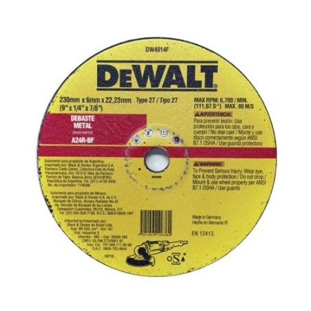 DISCO DESBASTE METAL 9"x 1/4 DEWALT DW4914F