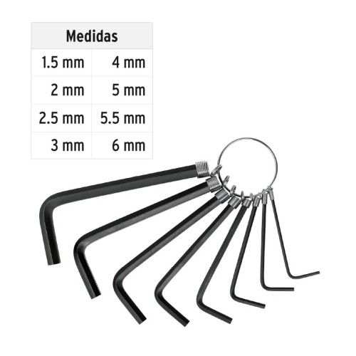 JGO LLAVES ALLEN  8pz 21851 MM ALL-P8M PRETUL