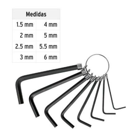 JGO LLAVES ALLEN  8pz 21851 MM ALL-P8M PRETUL