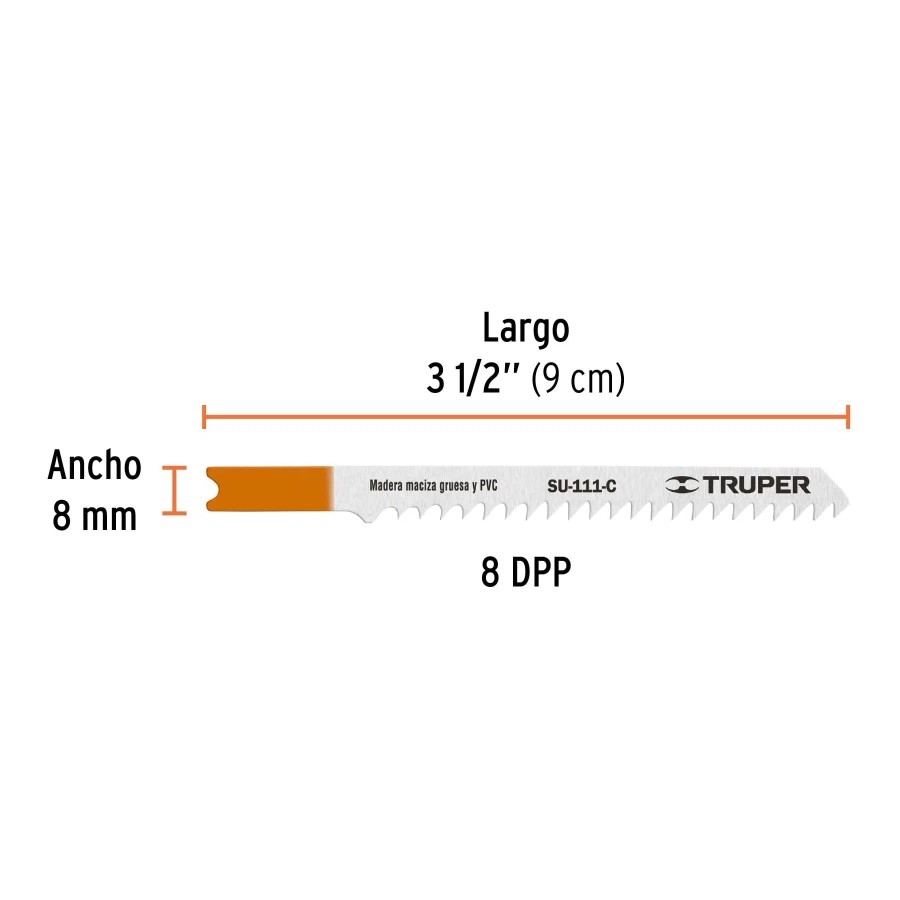 HOJA P/CALADORA -P-MADERA-PVC- TRUPER 5pz SU-111C ESTANDAR