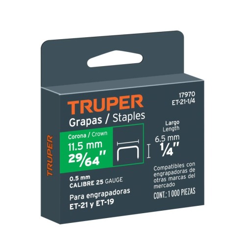 GRAPA USO LIVIANO TRUPER ET-21  6,3mm (1/4Pulg) 17970