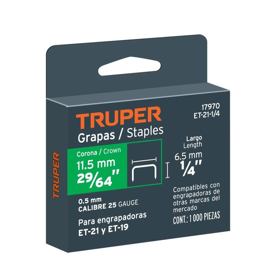 GRAPA USO LIVIANO TRUPER ET-21  6,3mm (1/4Pulg) 17970