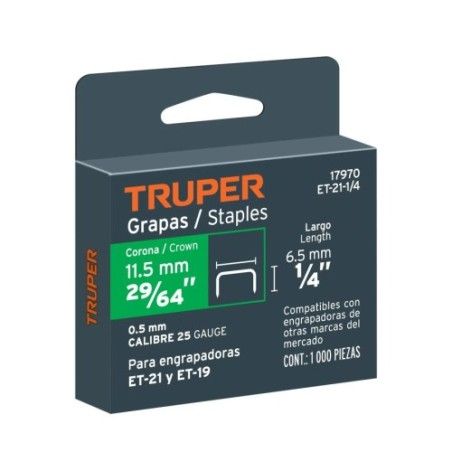 GRAPA USO LIVIANO TRUPER ET-21  6,3mm (1/4Pulg) 17970