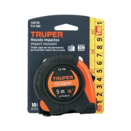 CINTA METRICA  5mt  No 14578 CONTRA IMPACTO TRUPER FH-5M