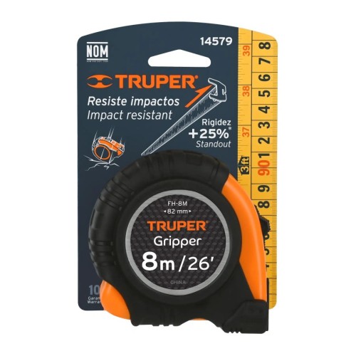 CINTA METRICA  8mt 14579 TRUPER CONTRA IMPACTO FH-8M