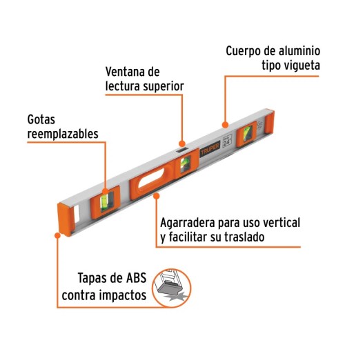 NIVEL PLAST/ALUM 24Pulg TRUPER NP-24 17036