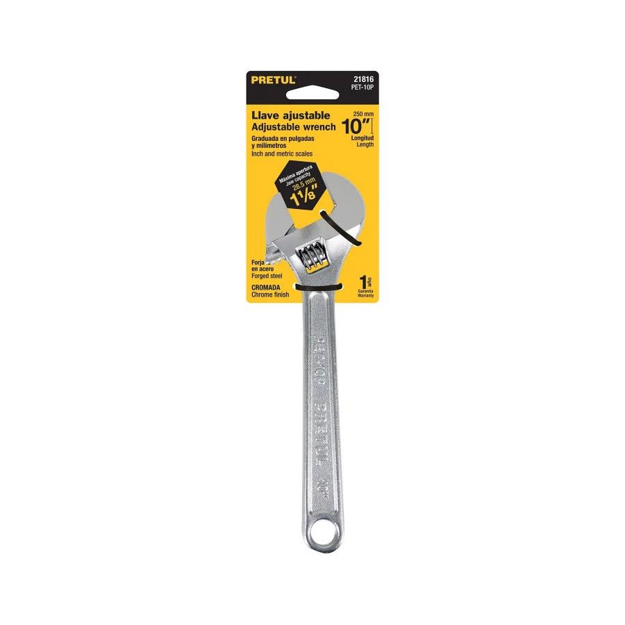 LLAVE FRANCESA 10Pulg PRETUL CROMADA PET-10PB 21816