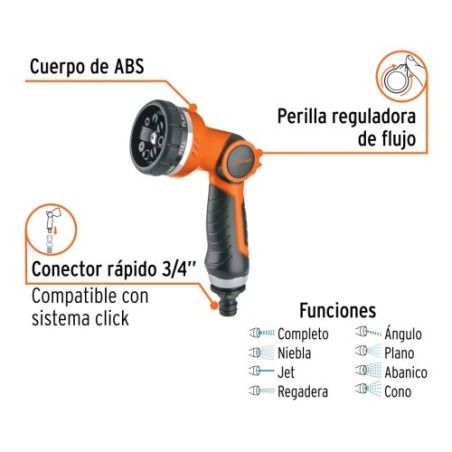 PISTOLA JARDIN PLAST TRUPER 7 FUNC 17479