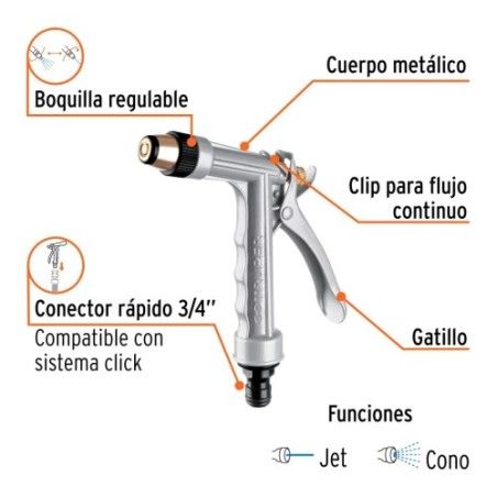 PISTOLA JARDIN METAL GRADUABLE 17482 TRUPER