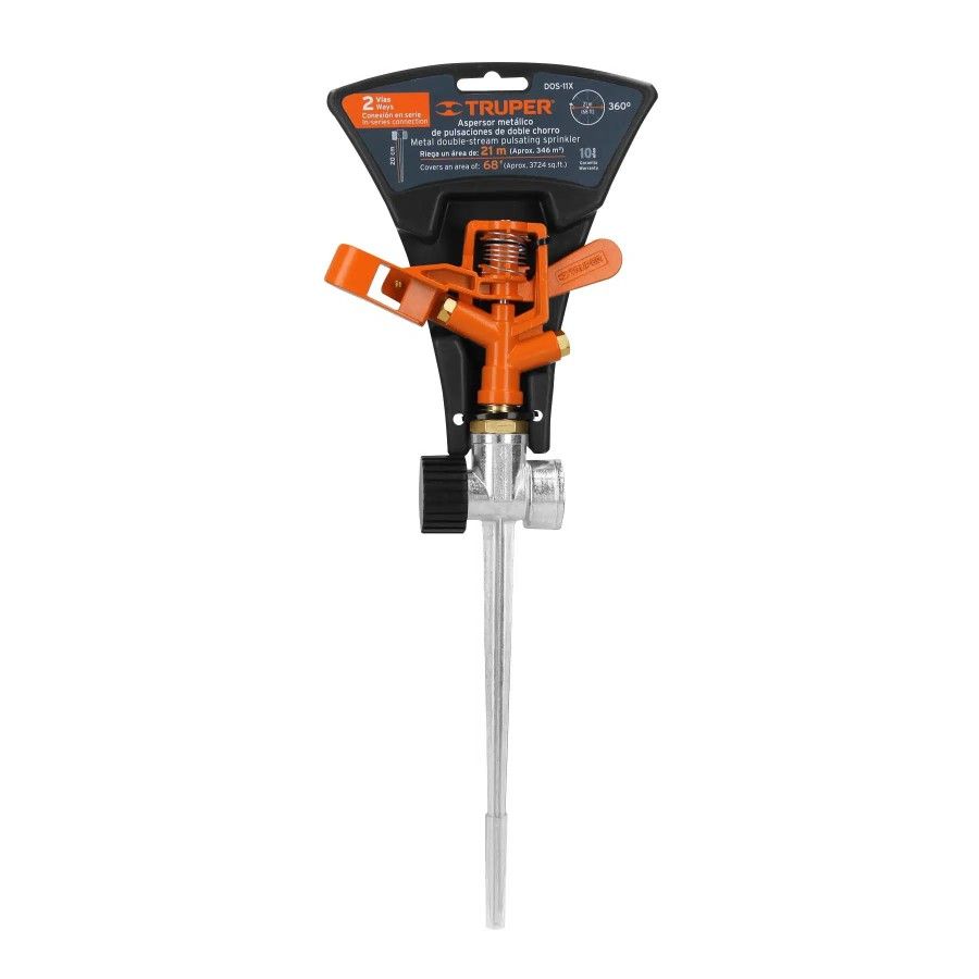 REGADERA MET 2 BOQ C/EST. DOS-11 TRUPER 10330