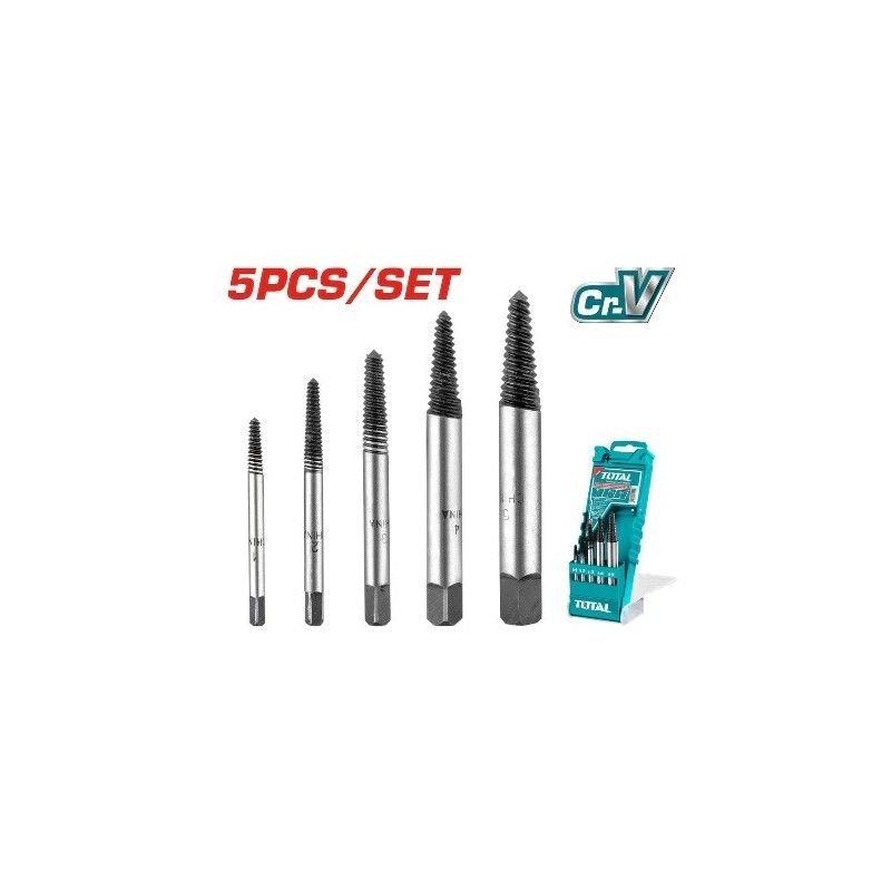 JUEGO EXTRACTOR P/TORNILLO TOTAL 5PCS TACSE0056