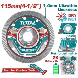 DISCO CORTE DIAMANTE CONTINUO 4,1/2pulg TOTAL TAC2121151