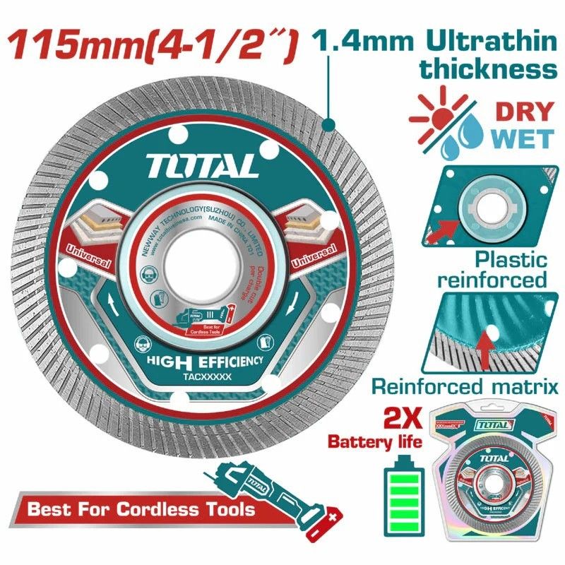 DISCO CORTE DIAMANTE CONTINUO 4,1/2pulg TOTAL TAC2121151