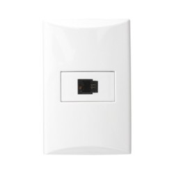 TOMA TELEFONICO #1008W PLATA BLANCO