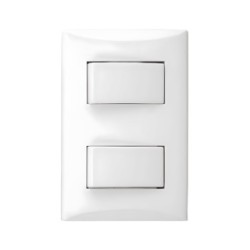 APAGADOR DOBLE BLANCO EAGLE 3 VIAS #1004-BW PLATA