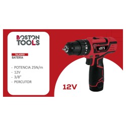 TALADRO PERCUTOR INALAMBR BOSTON TOOLS 3/8"