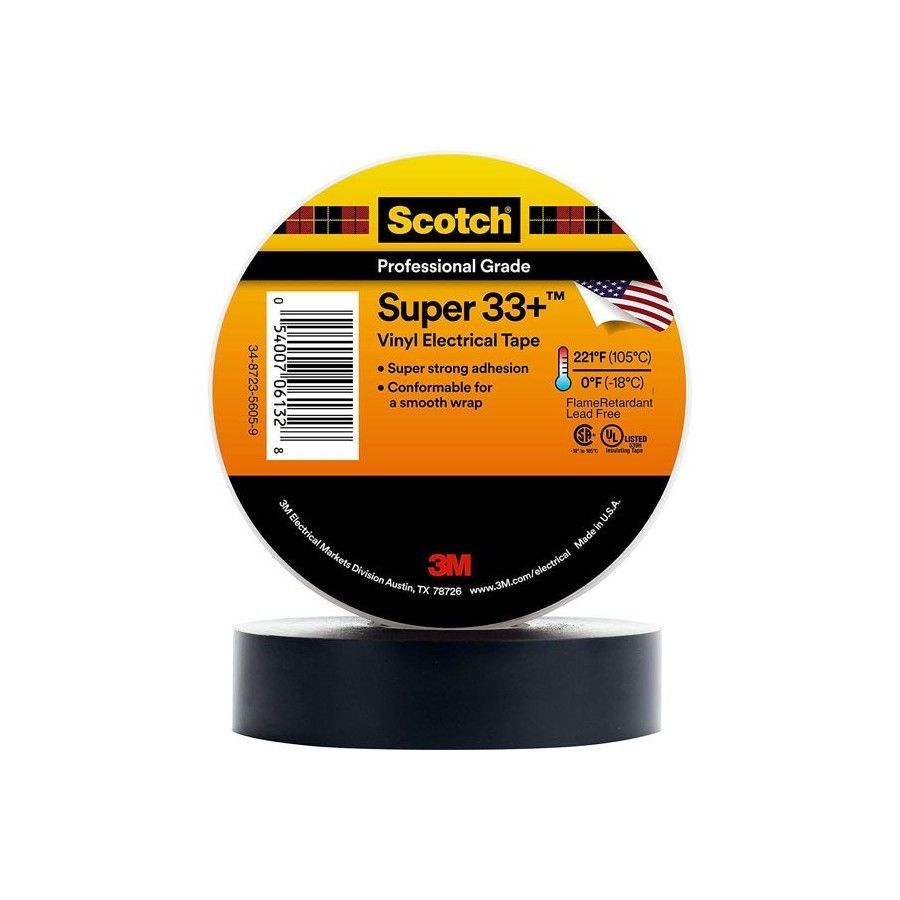 TAPE NEGRO 3M SUPER No33 3/4PULGx 20mt